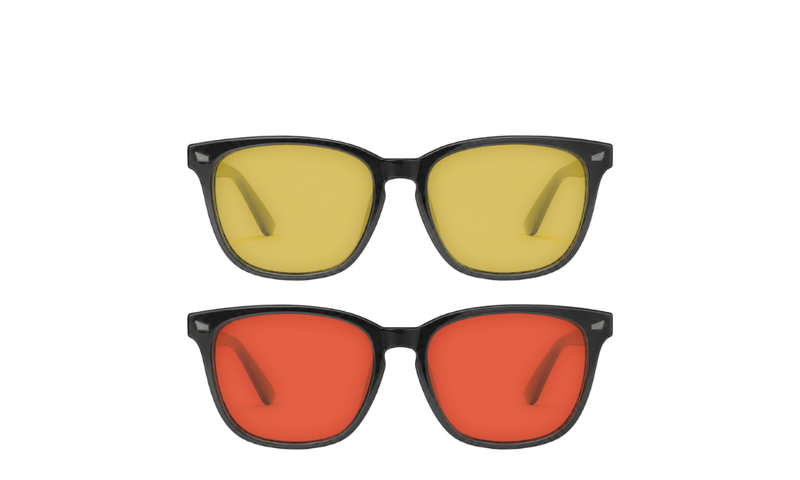 LUNETTES À VERRES ORANGE / ROUGES CLASSIQUES
