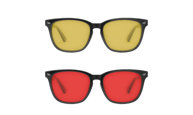 Marque avec verre rouge & jaune classique